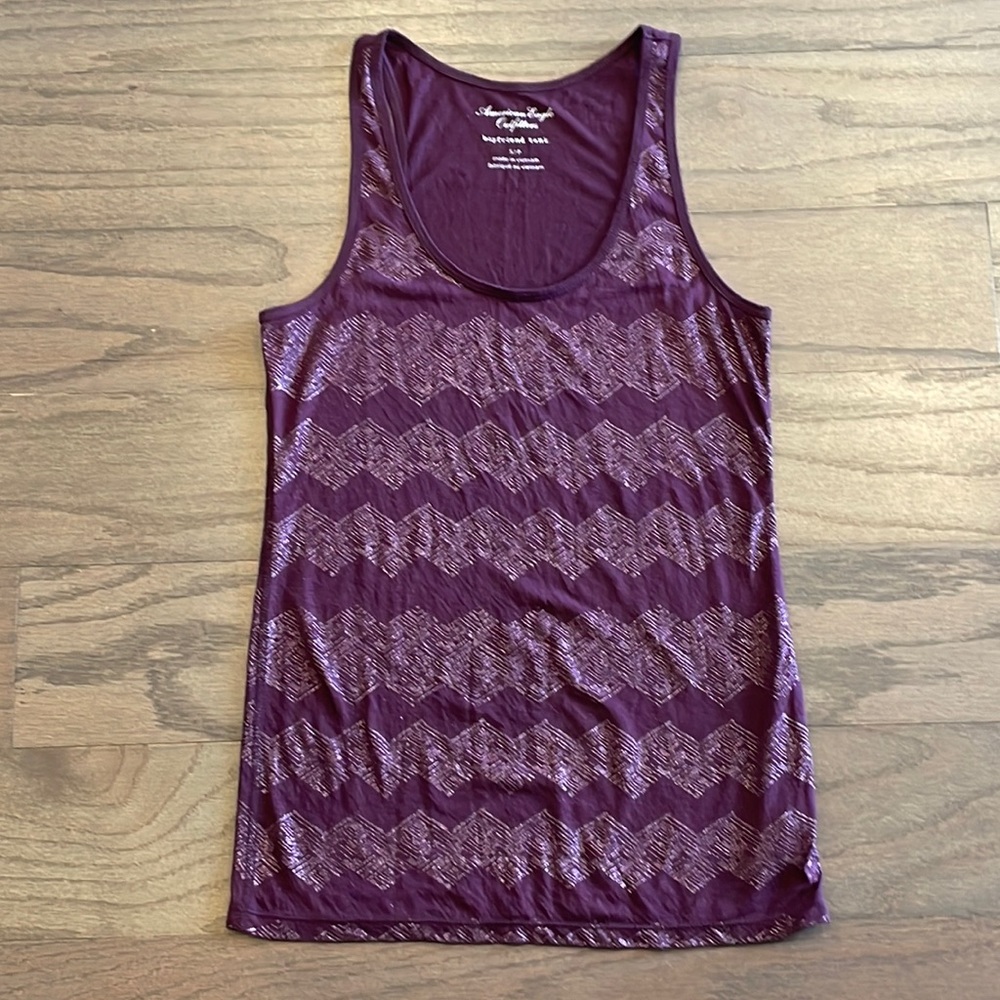 American Eagle Purple Boyfriend Tank - Size S